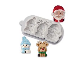 Molde silicona 3 figuras navidad